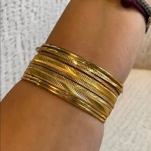 10 gold bangles women different size bracelets
